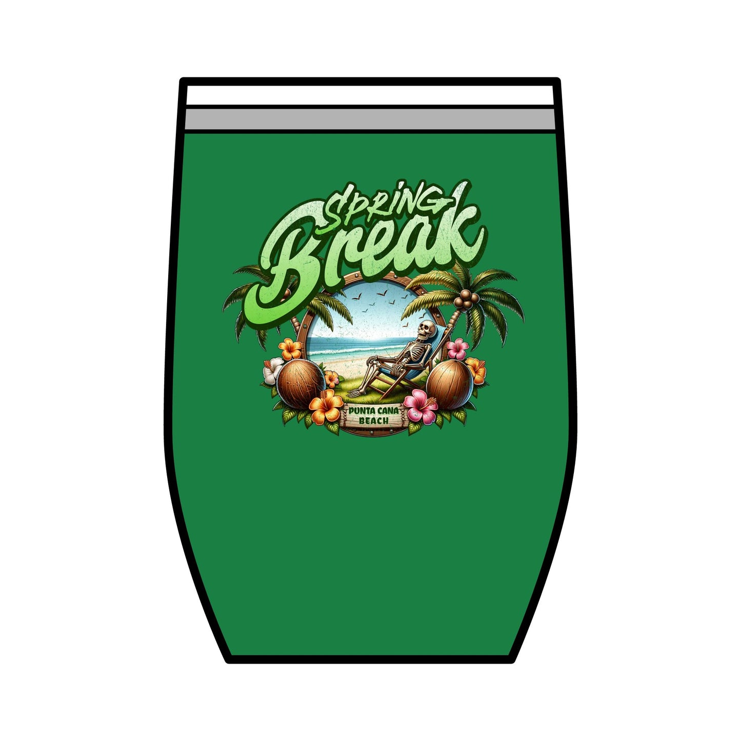 Spring Break Wine Tumbler | 12oz Tropical Vacation Cup