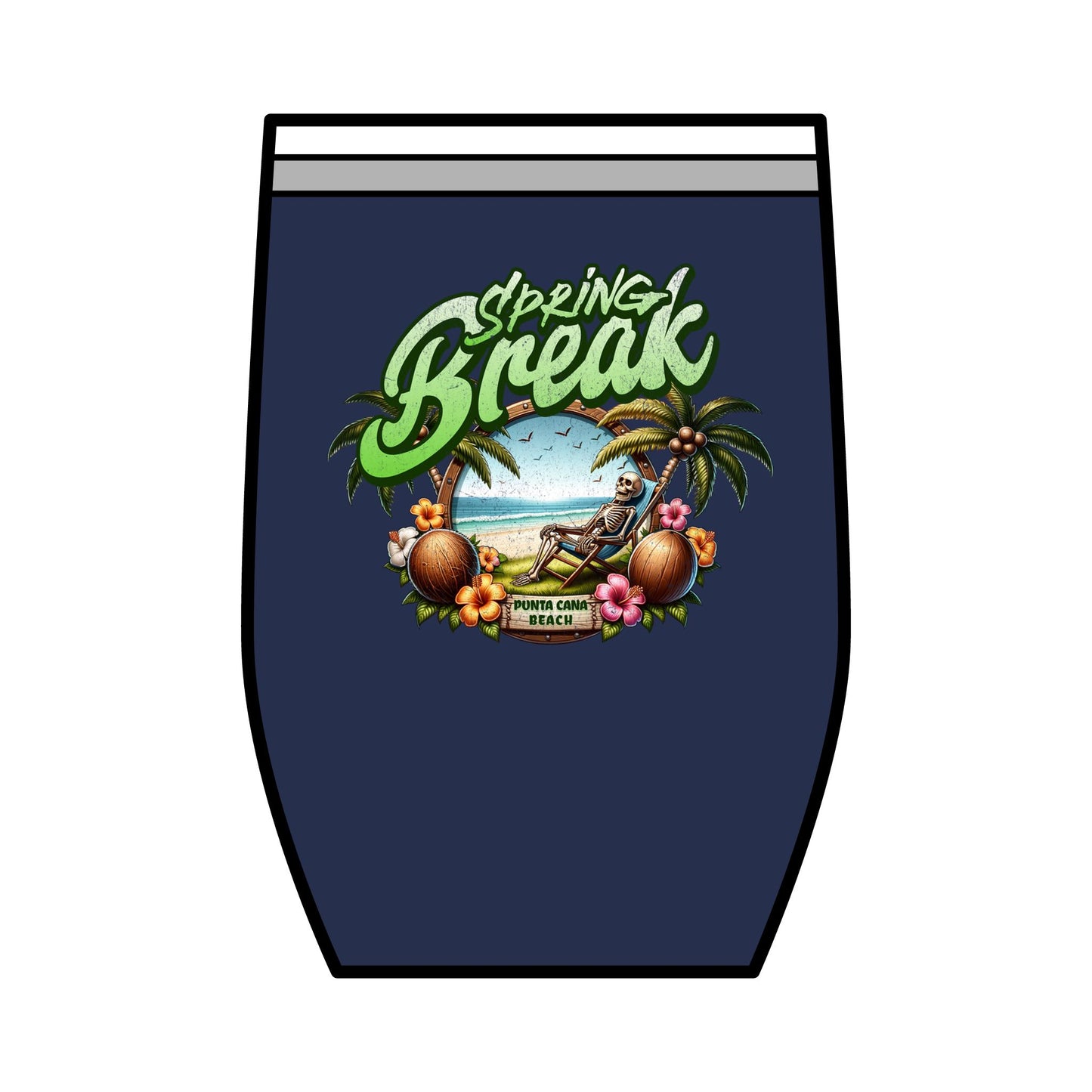 Spring Break Wine Tumbler | 12oz Tropical Vacation Cup