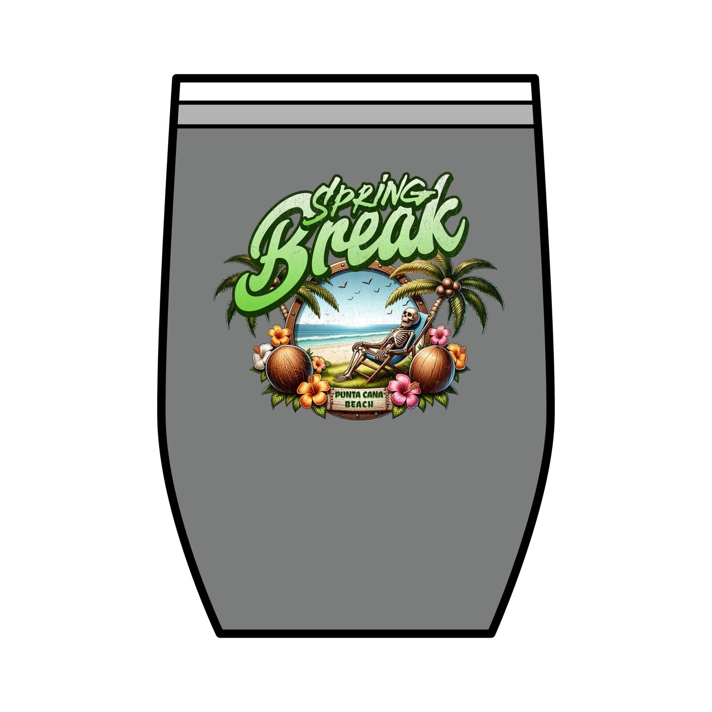 Spring Break Wine Tumbler | 12oz Tropical Vacation Cup