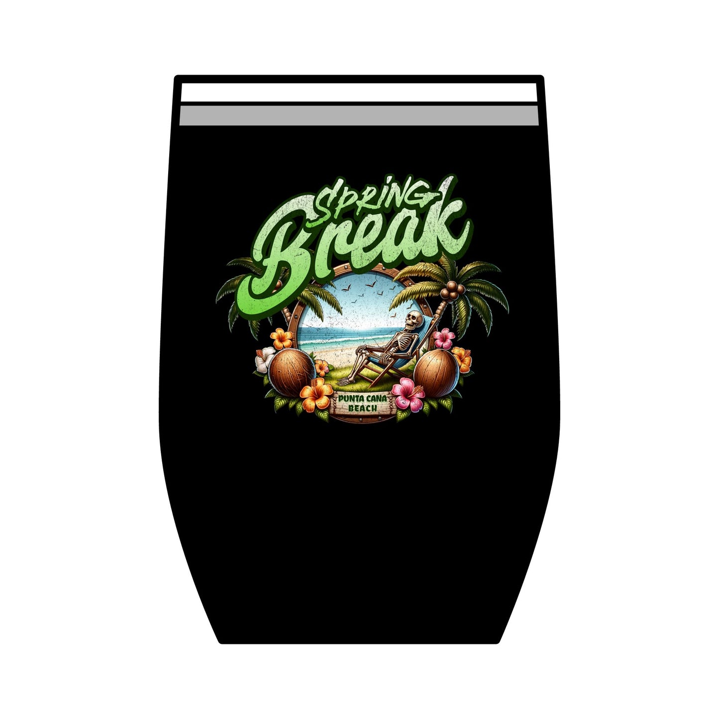 Spring Break Wine Tumbler | 12oz Tropical Vacation Cup