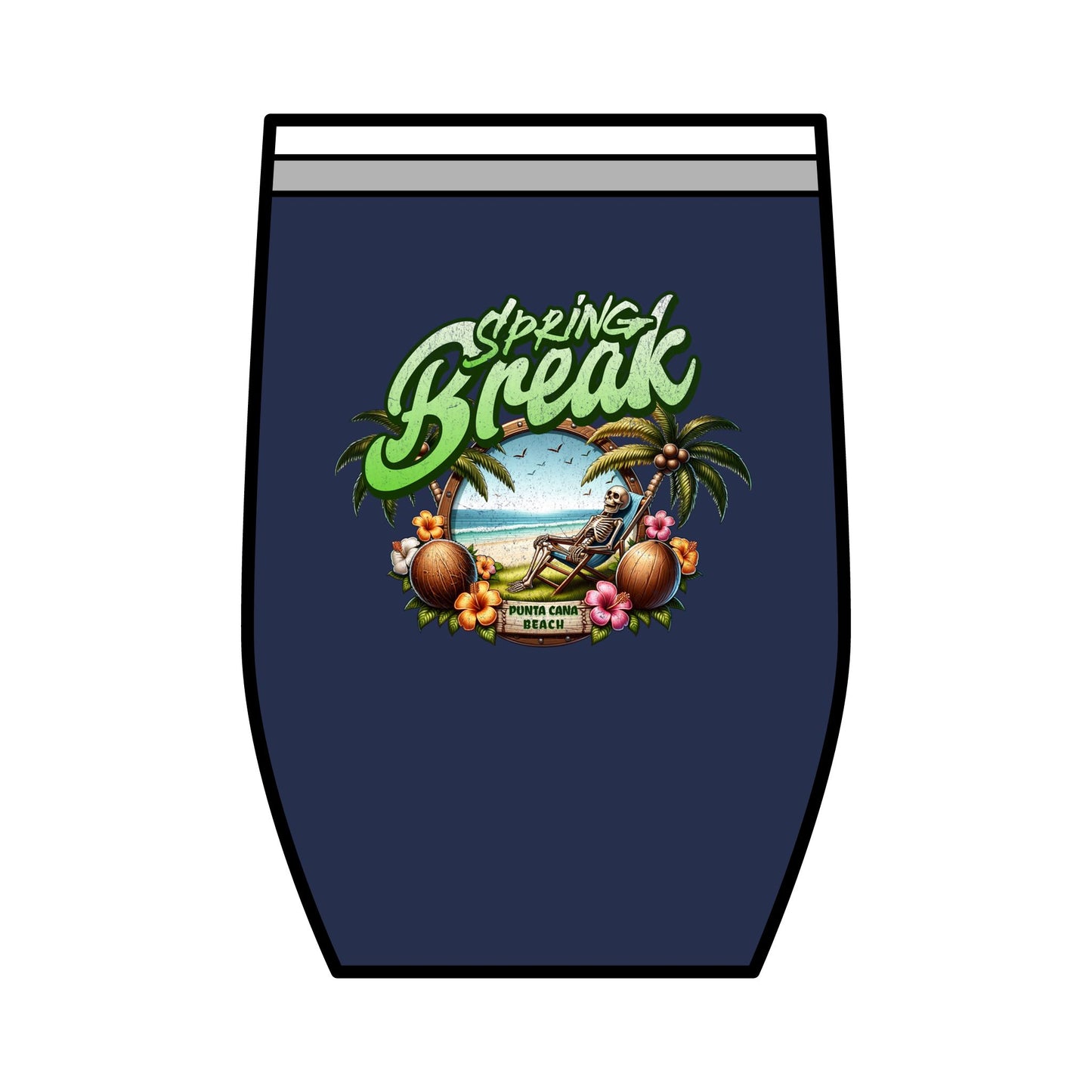 Spring Break Wine Tumbler | 12oz Tropical Vacation Cup