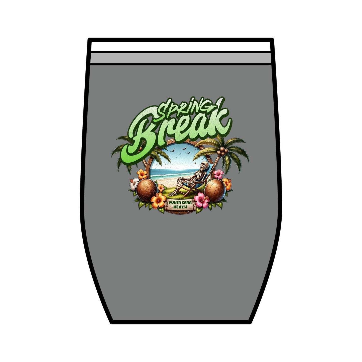 Spring Break Wine Tumbler | 12oz Tropical Vacation Cup