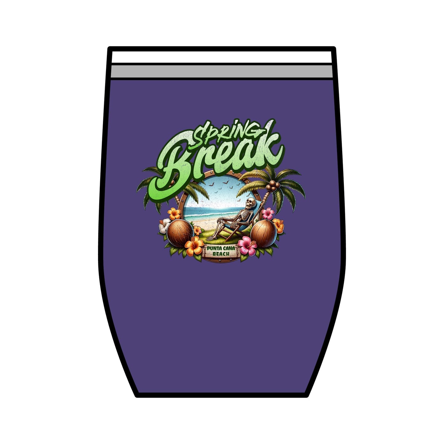 Spring Break Wine Tumbler | 12oz Tropical Vacation Cup